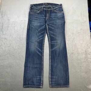 Silver Jeans Nash Straight Leg Blue Denim Jeans Y2K Mens 33x34